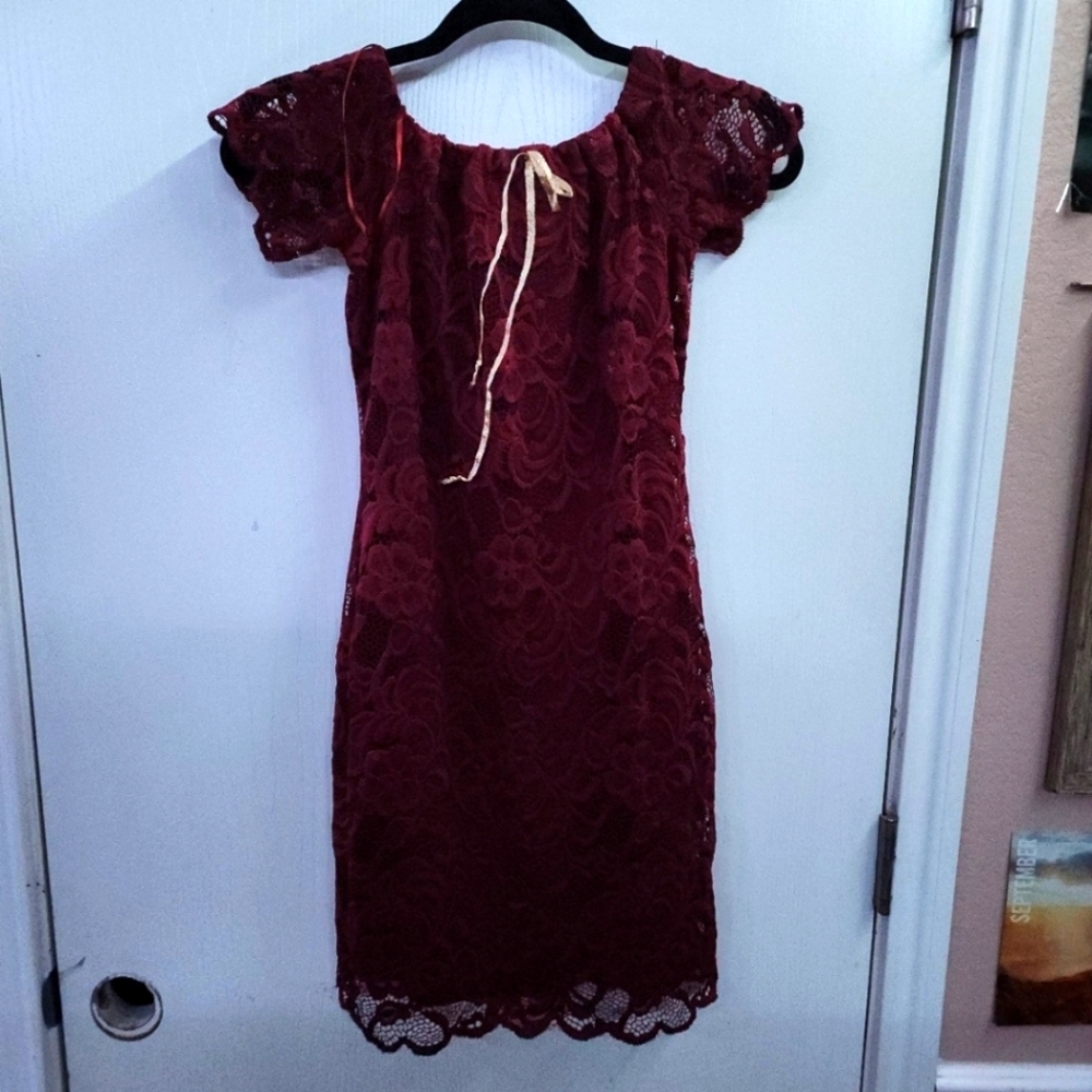 Red floral dress